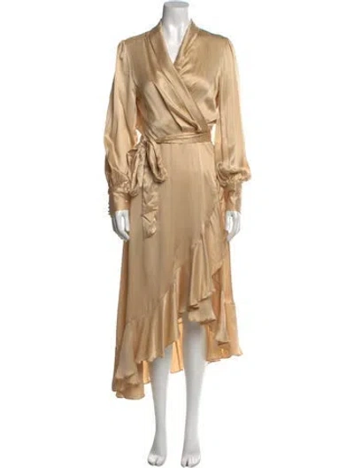 Pre-owned Zimmermann Silk Long Dress In Neutral