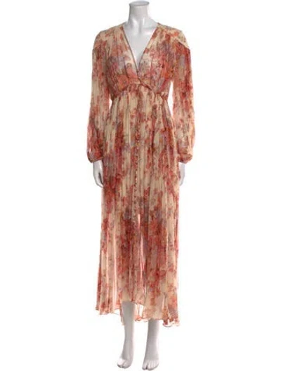 Pre-owned Zimmermann Silk Long Dress In Neutral