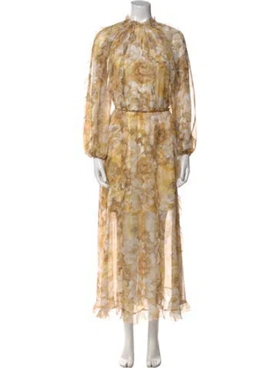 Pre-owned Zimmermann Silk Long Dress In Neutral