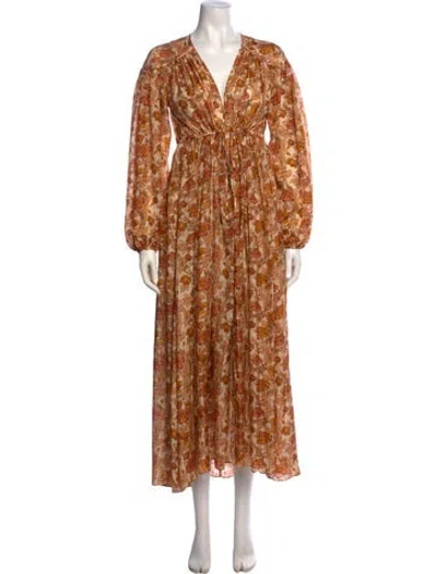 Pre-owned Zimmermann Silk Long Dress In Neutral