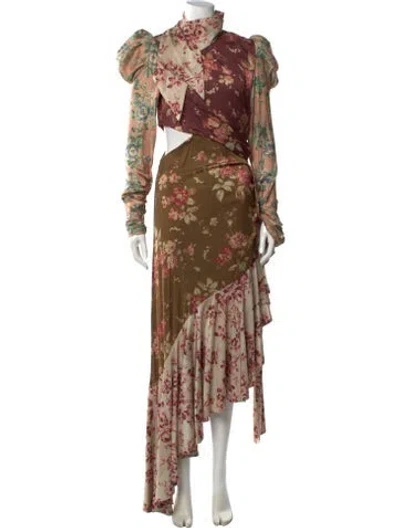 Pre-owned Zimmermann Silk Long Dress In Neutral