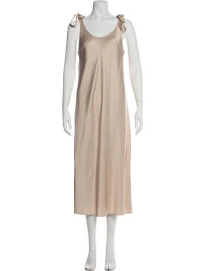 Pre-owned Zimmermann Silk Long Dress In Neutral