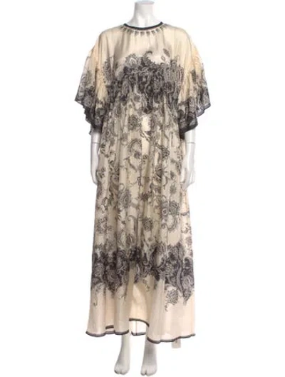Pre-owned Zimmermann Silk Long Dress In Neutral