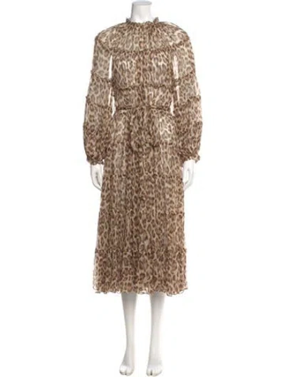 Pre-owned Zimmermann Silk Long Dress In Neutral