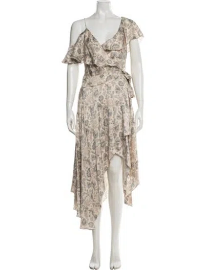 Pre-owned Zimmermann Silk Long Dress In Neutral