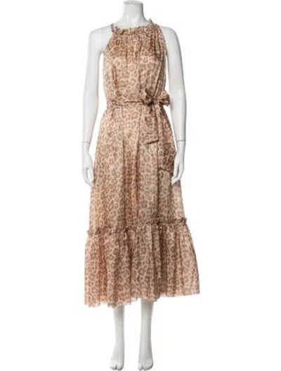 Pre-owned Zimmermann Silk Long Dress In Neutral