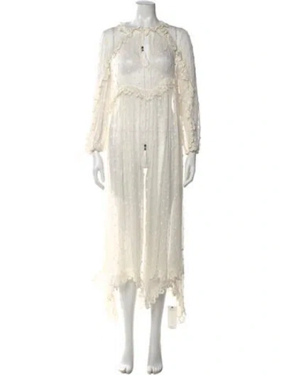 Pre-owned Zimmermann Silk Long Dress In Neutral