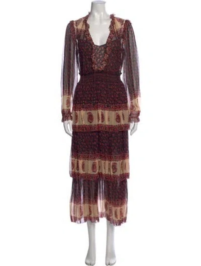 Pre-owned Zimmermann Silk Long Dress In Neutral