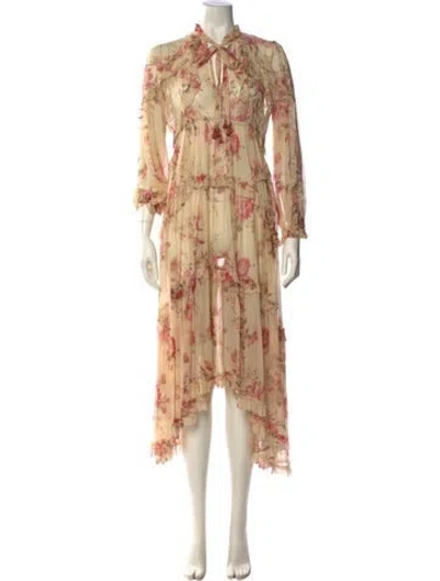 Pre-owned Zimmermann Silk Long Dress In Neutral