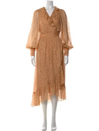 Pre-owned Zimmermann Silk Long Dress In Neutral