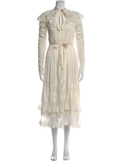 Pre-owned Zimmermann Silk Long Dress In Neutral