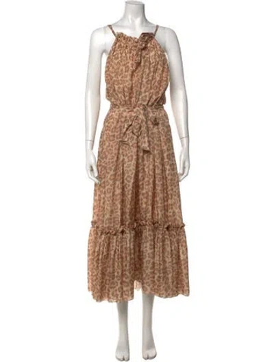 Pre-owned Zimmermann Silk Long Dress In Neutral