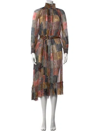 Pre-owned Zimmermann Silk Long Dress In Neutral