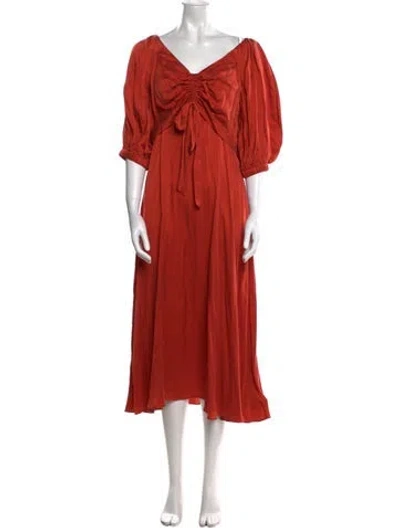 Pre-owned Zimmermann Silk Long Dress In Orange