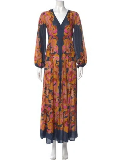 Pre-owned Zimmermann Silk Long Dress In Orange