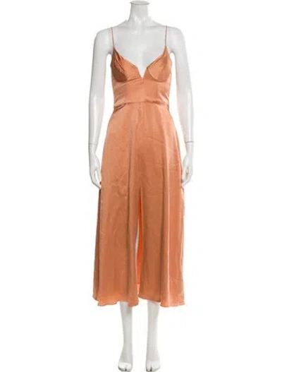 Pre-owned Zimmermann Silk Long Dress In Orange