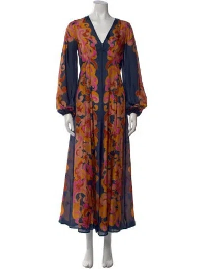 Pre-owned Zimmermann Silk Long Dress In Orange