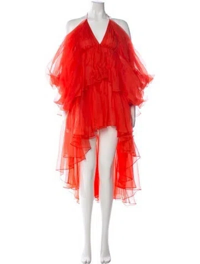 Pre-owned Zimmermann Silk Long Dress In Orange