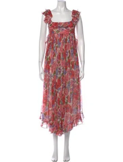 Pre-owned Zimmermann Silk Long Dress In Pink