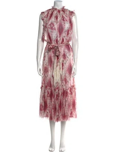 Pre-owned Zimmermann Silk Long Dress In Pink