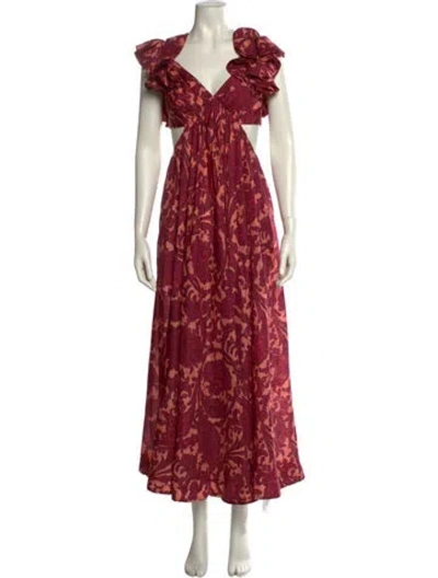 Pre-owned Zimmermann Silk Long Dress In Pink