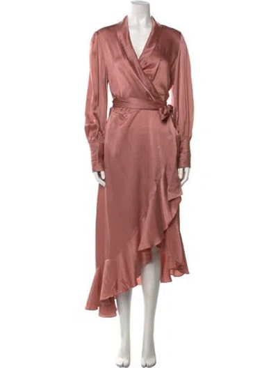 Pre-owned Zimmermann Silk Long Dress In Pink