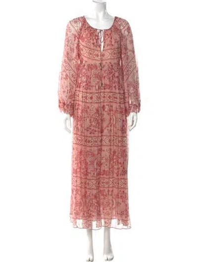Pre-owned Zimmermann Silk Long Dress In Pink