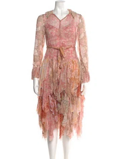 Pre-owned Zimmermann Silk Long Dress In Pink