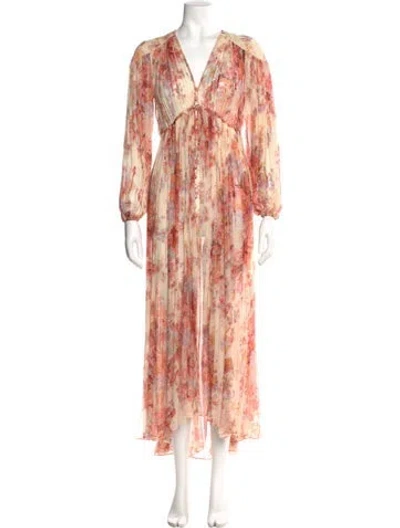 Pre-owned Zimmermann Silk Long Dress In Pink