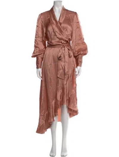Pre-owned Zimmermann Silk Long Dress In Pink