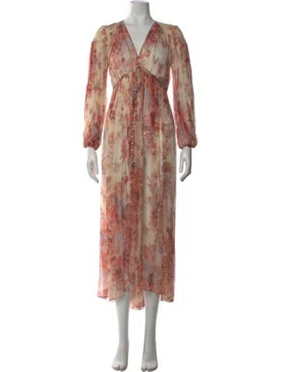 Pre-owned Zimmermann Silk Long Dress In Pink