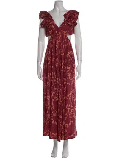 Pre-owned Zimmermann Silk Long Dress In Pink