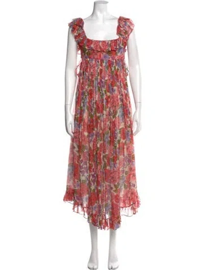 Pre-owned Zimmermann Silk Long Dress In Pink