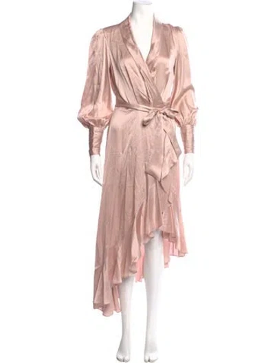 Pre-owned Zimmermann Silk Long Dress In Pink