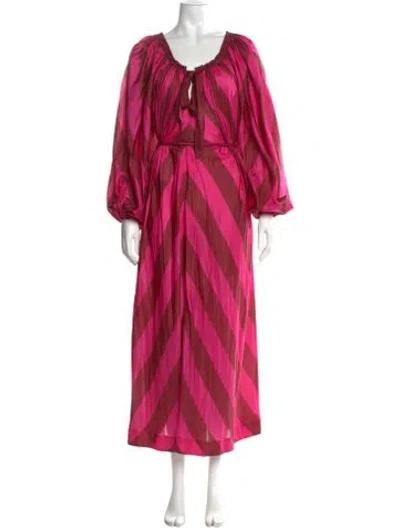 Pre-owned Zimmermann Silk Long Dress In Pink