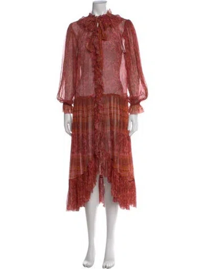 Pre-owned Zimmermann Silk Long Dress In Pink