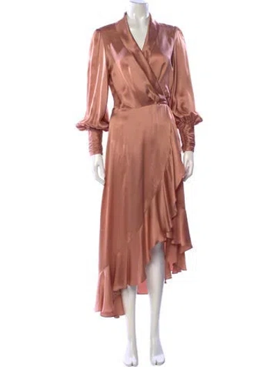 Pre-owned Zimmermann Silk Long Dress In Pink
