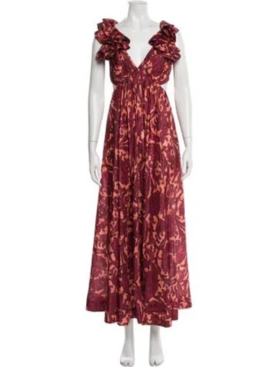 Pre-owned Zimmermann Silk Long Dress In Pink