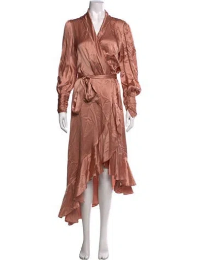 Pre-owned Zimmermann Silk Long Dress In Pink