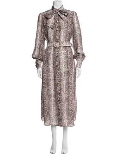 Pre-owned Zimmermann Silk Long Dress In Pink