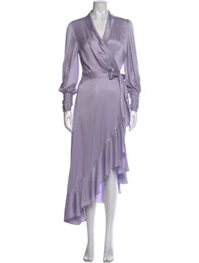 Pre-owned Zimmermann Silk Long Dress In Purple