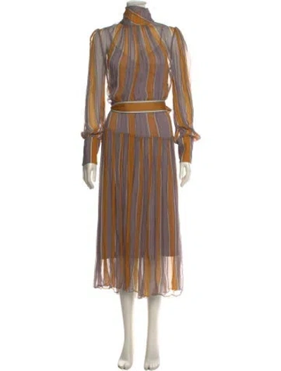 Pre-owned Zimmermann Silk Long Dress In Purple