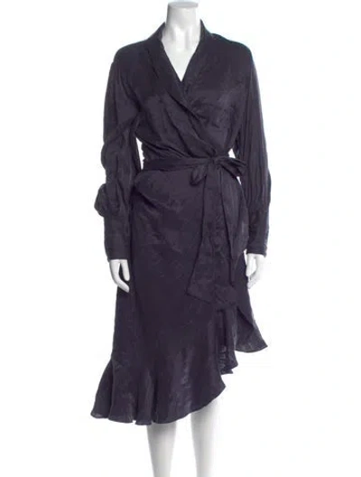 Pre-owned Zimmermann Silk Long Dress In Purple