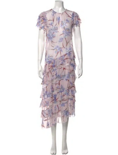 Pre-owned Zimmermann Silk Long Dress In Purple