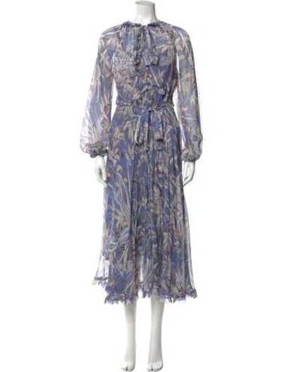 Pre-owned Zimmermann Silk Long Dress In Purple