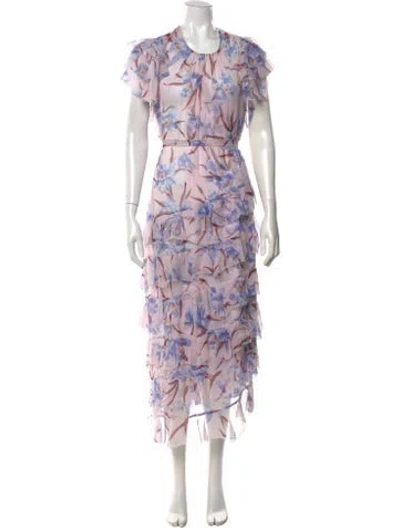 Pre-owned Zimmermann Silk Long Dress In Purple