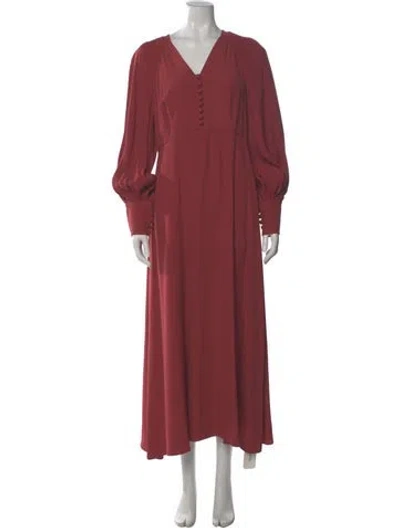 Pre-owned Zimmermann Silk Long Dress In Red