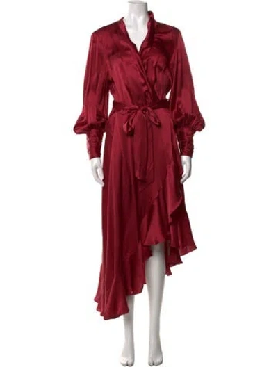 Pre-owned Zimmermann Silk Long Dress In Red