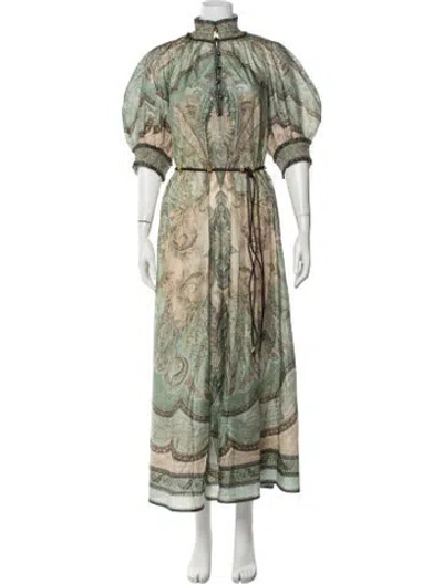 Pre-owned Zimmermann Silk Long Dress W/ Tags In Blue