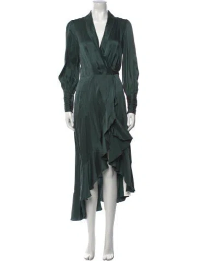 Pre-owned Zimmermann Silk Long Dress W/ Tags In Green